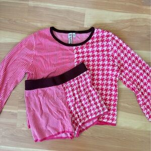 Dolan Pink and Red Knit Set